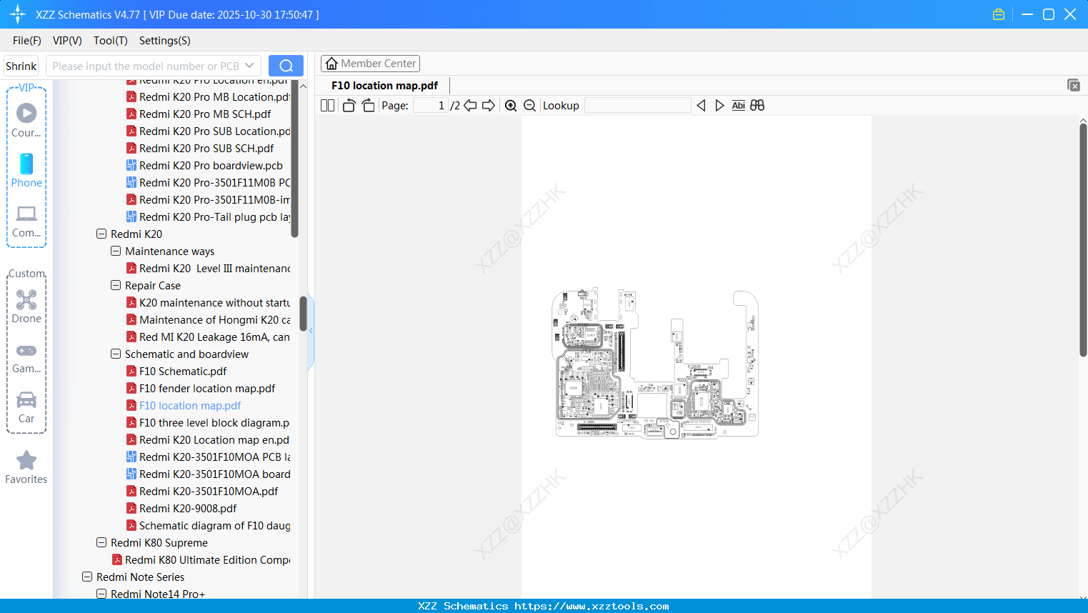 Xiaomi Redmi F10 Location Map